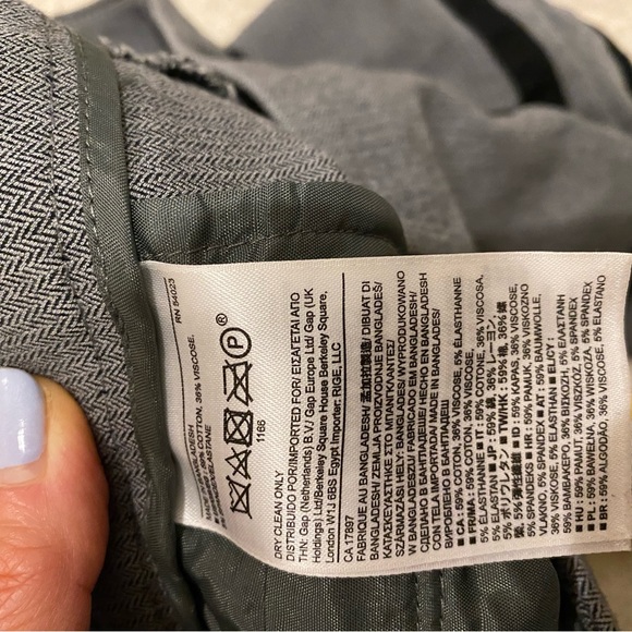 2 pairs work tuxedo pants banana republic grey black ankle sloan bisou white - Picture 7 of 12